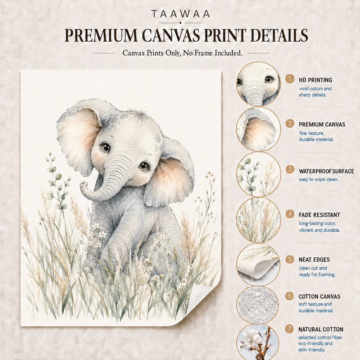 Personalized Letter Wall Art Cute Animal Canvas Painting Soft Nursery Poster Print Kids Room Wall Decor