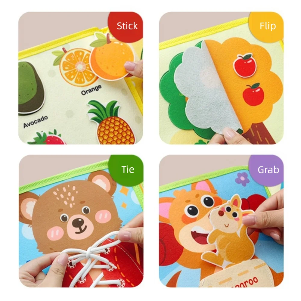 Creative Cognitive Educational Felt Busy Books Unbreakable DIY Felt Books Enlightenment Quiet Book Children's