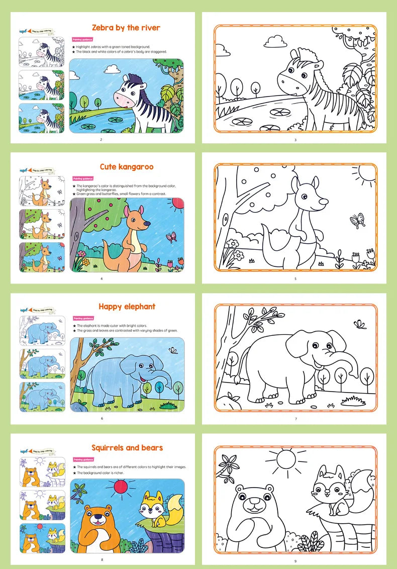 Graffiti Coloring Book, Fun Coloring Book, Cartoon Animal Drawing Book, Children's Coloring Book, Suitable for Children Aged 3-8