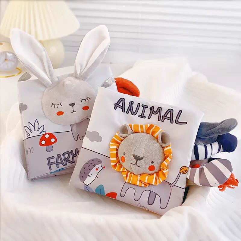 Soft Baby Books Toys 3D Touch and Feel Crinkle Cloth Books Babies Infant Kids Touch and Feel Crinkle for Infants Toddler Gifts
