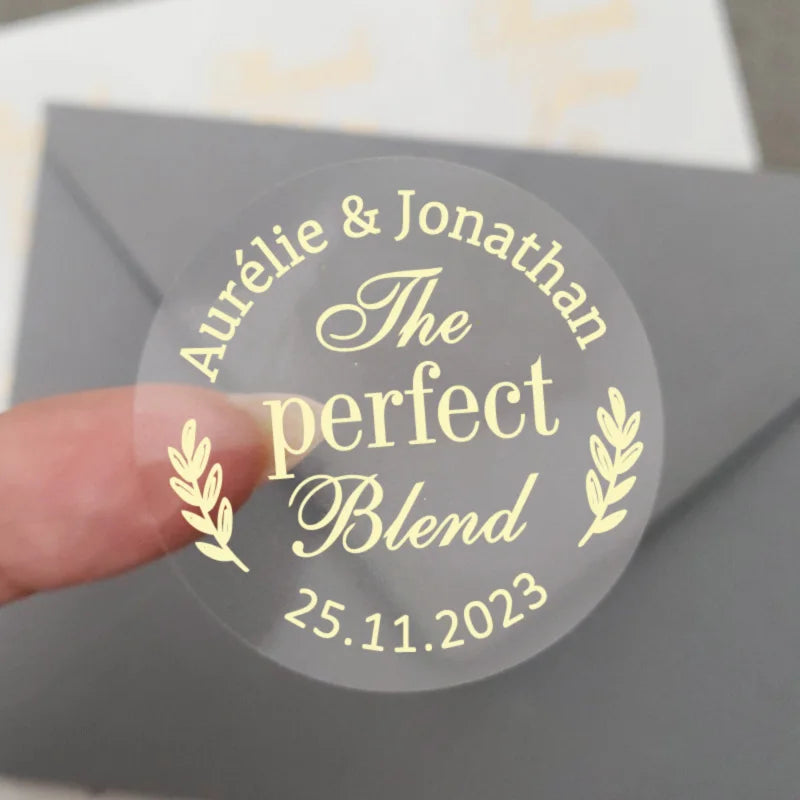 Custom Gold Foiled Stickers, Wedding, Birthday, Your Text, Thank You Labels, Baby Shower, Engagement, Invitation Seals.50 Pieces