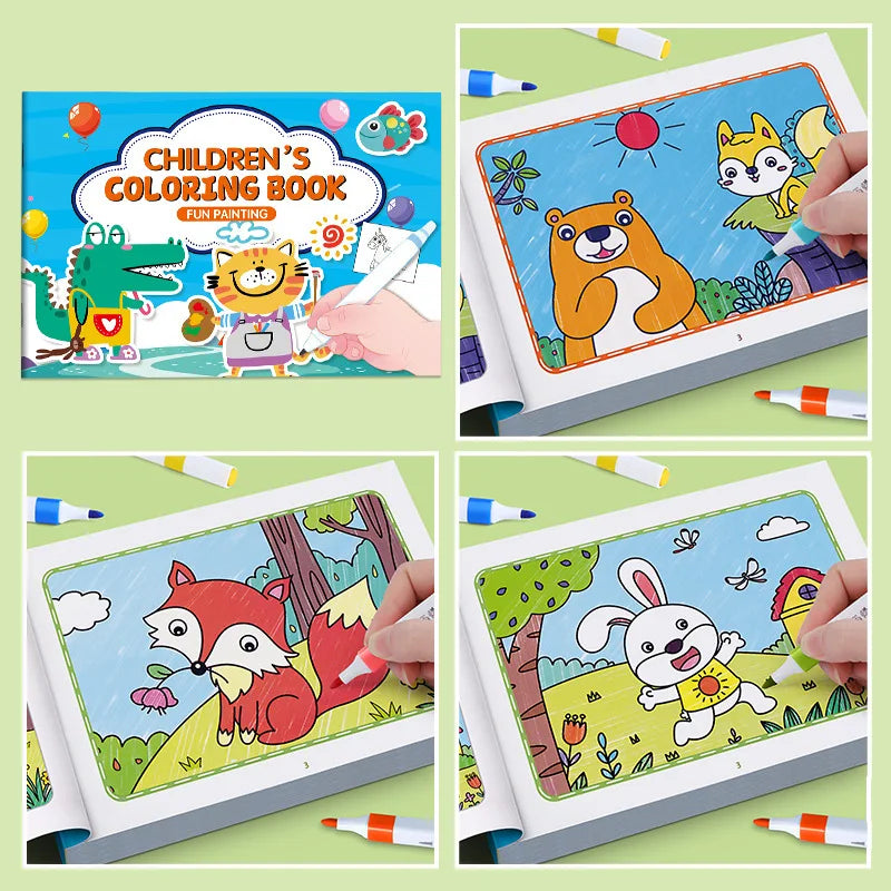 Graffiti Coloring Book, Fun Coloring Book, Cartoon Animal Drawing Book, Children's Coloring Book, Suitable for Children Aged 3-8