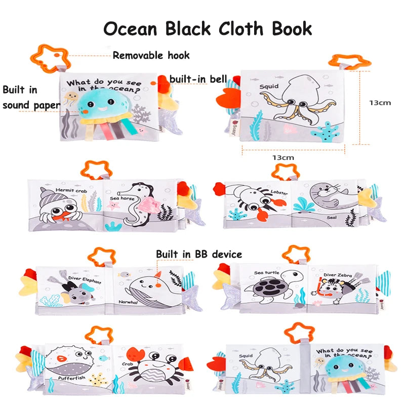Baby Toys 0-12M Cloth Book Early Life Skills Learning Bath Potty Brush Teeth Cognitive Quiet Book Montessori Interactive Books