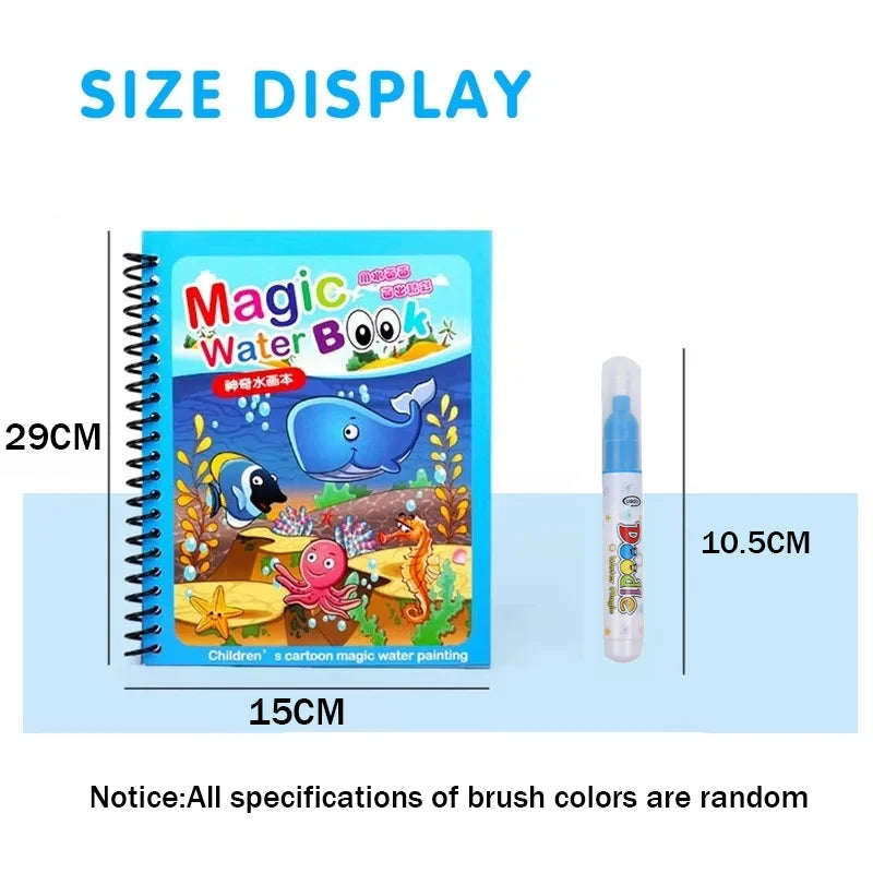 1PC Children Drawing Coloring Books Magic Water Drawing Book for Boys And Girls Gift Animal Cartoon Montessori Diy Painting Toys