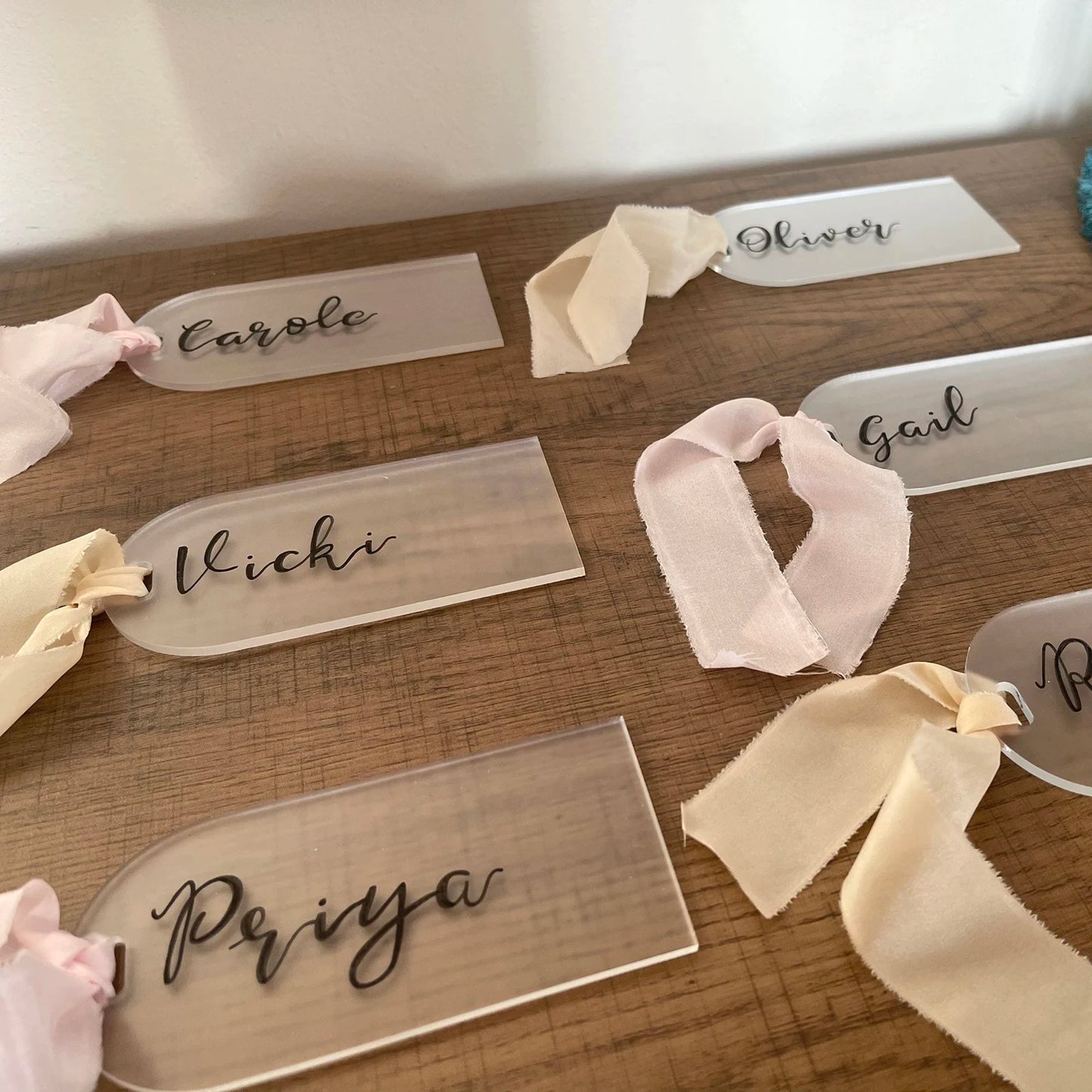 Frosted Acrylic Wedding Place Card Arch Name Tag Blank Name Plate Seating Chart Sign DIY Table Setting Mark Place Banquet Party