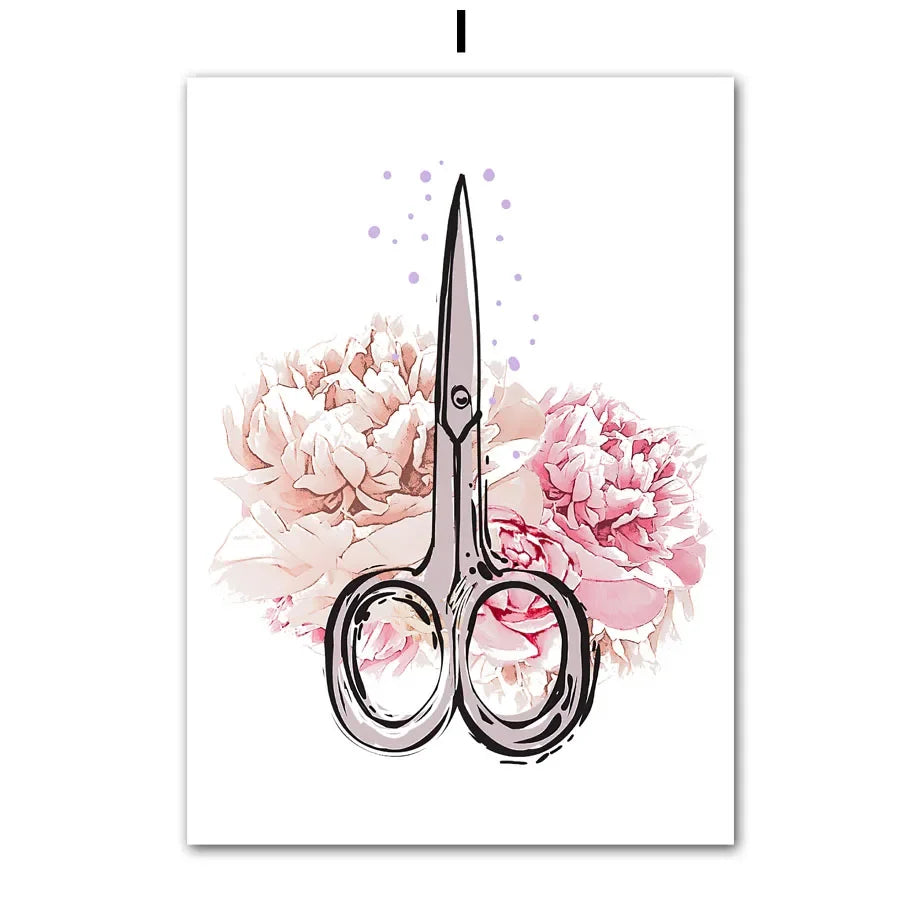 Nail Themed Printed Art Posters
