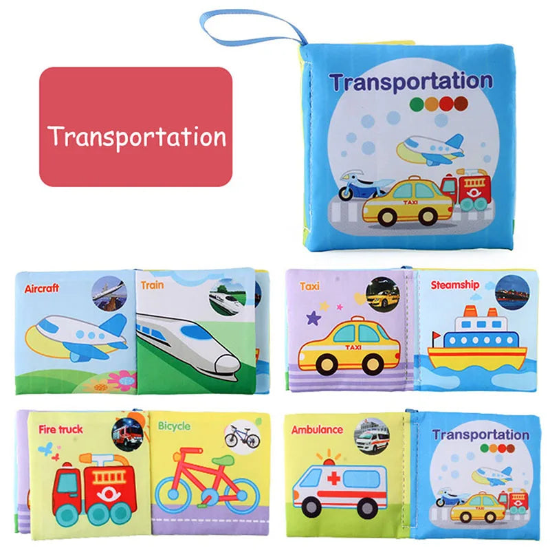 New Baby Toys Cartoon Animals Tail Baby Cloth Book Educational Ringed Paper Cloth Book Toys Enlightenment Baby Toys 0 12 Months