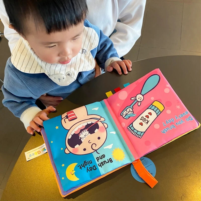 Baby Toys 0-12M Cloth Book Early Life Skills Learning Bath Potty Brush Teeth Cognitive Quiet Book Montessori Interactive Books