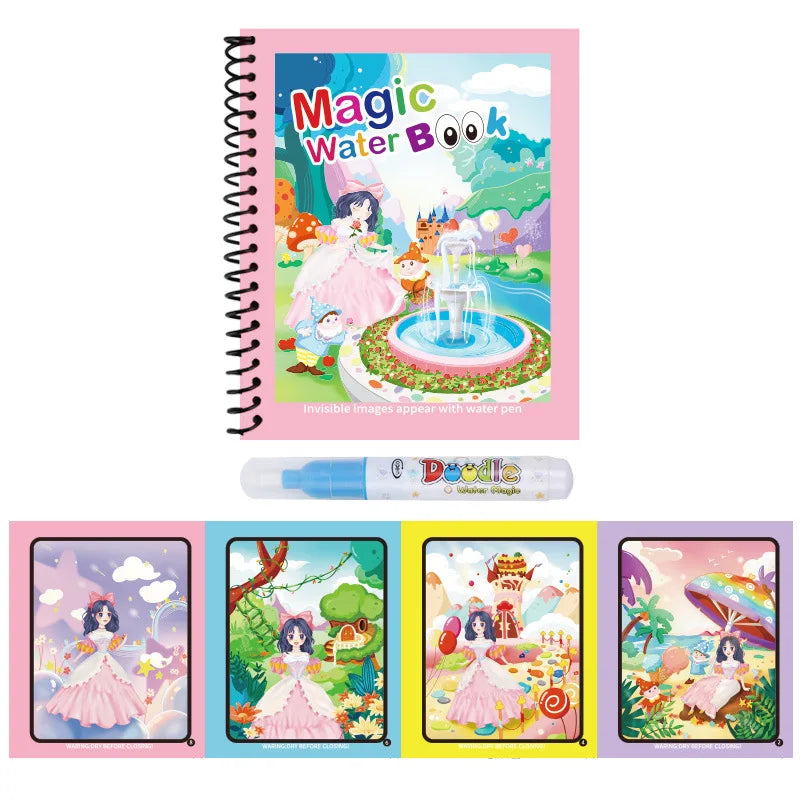 1PC Children Drawing Coloring Books Magic Water Drawing Book for Boys And Girls Gift Animal Cartoon Montessori Diy Painting Toys