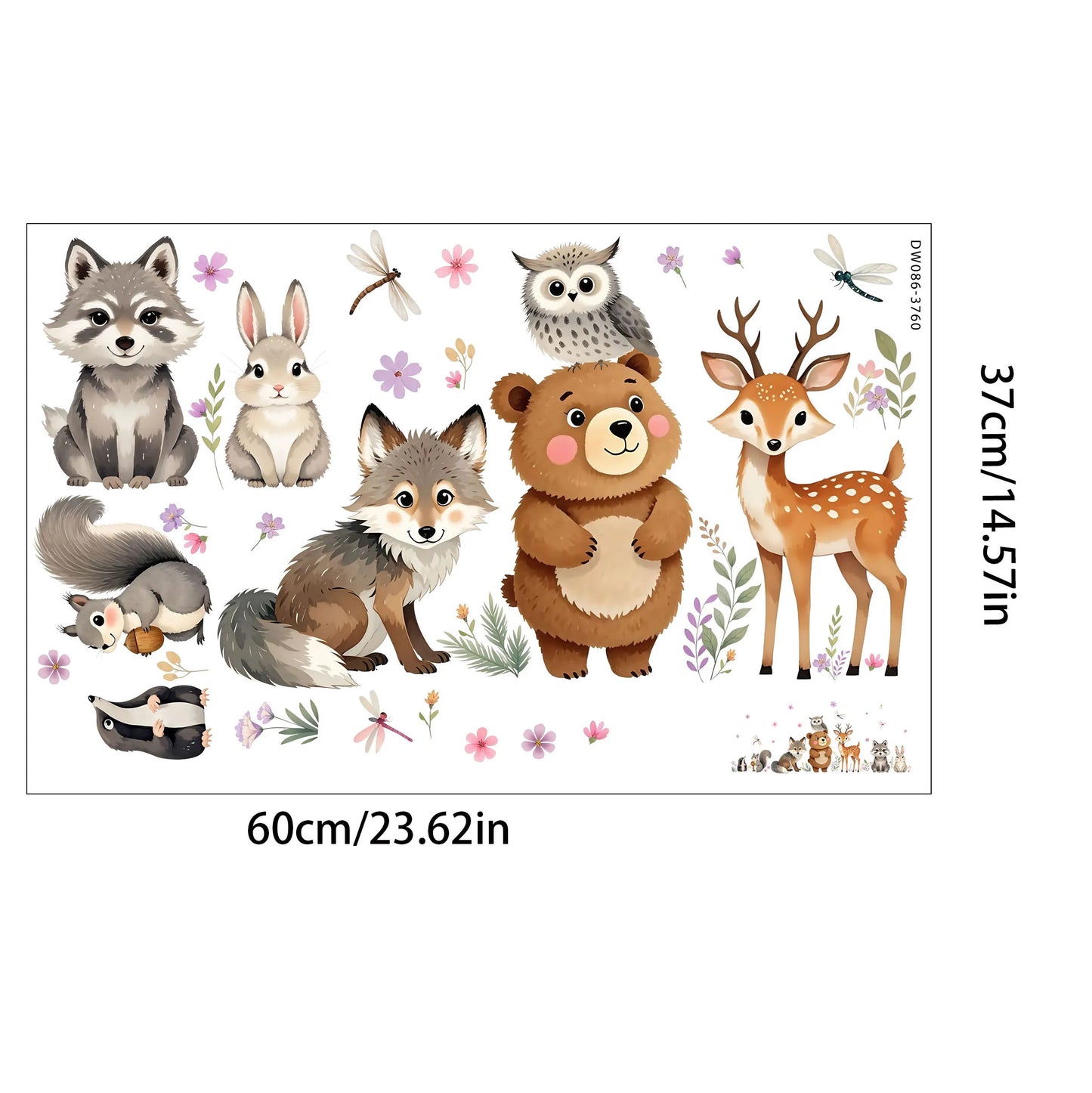 New Creative Cartoon Bear Wall Stickers Decorative Adhesive Decals for Living Room Bedroom Background Decoration