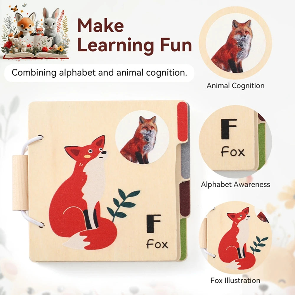 Montessori Educational Learning Book Kids Toy Animal Flap Picture Book Kids Reading Book Toys Baby Learn Animal Books in English