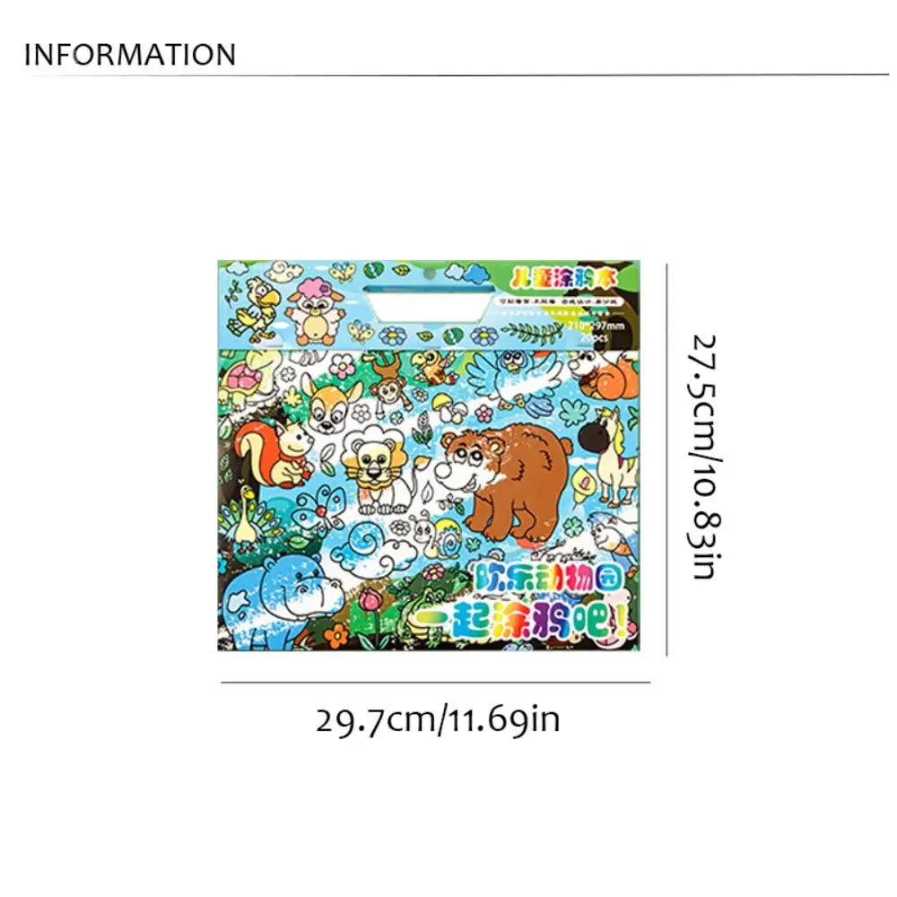 Funny Paper Children Coloring Activity Book Space Portable Color Filling Toy Educational Tearable Kids/Children/Toddler