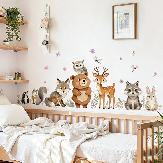 New Creative Cartoon Bear Wall Stickers Decorative Adhesive Decals for Living Room Bedroom Background Decoration