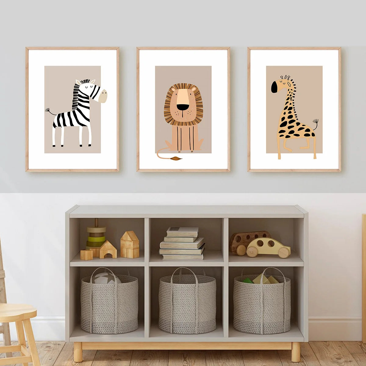 Set of 3 Nursery Bohemian Animal Posters
