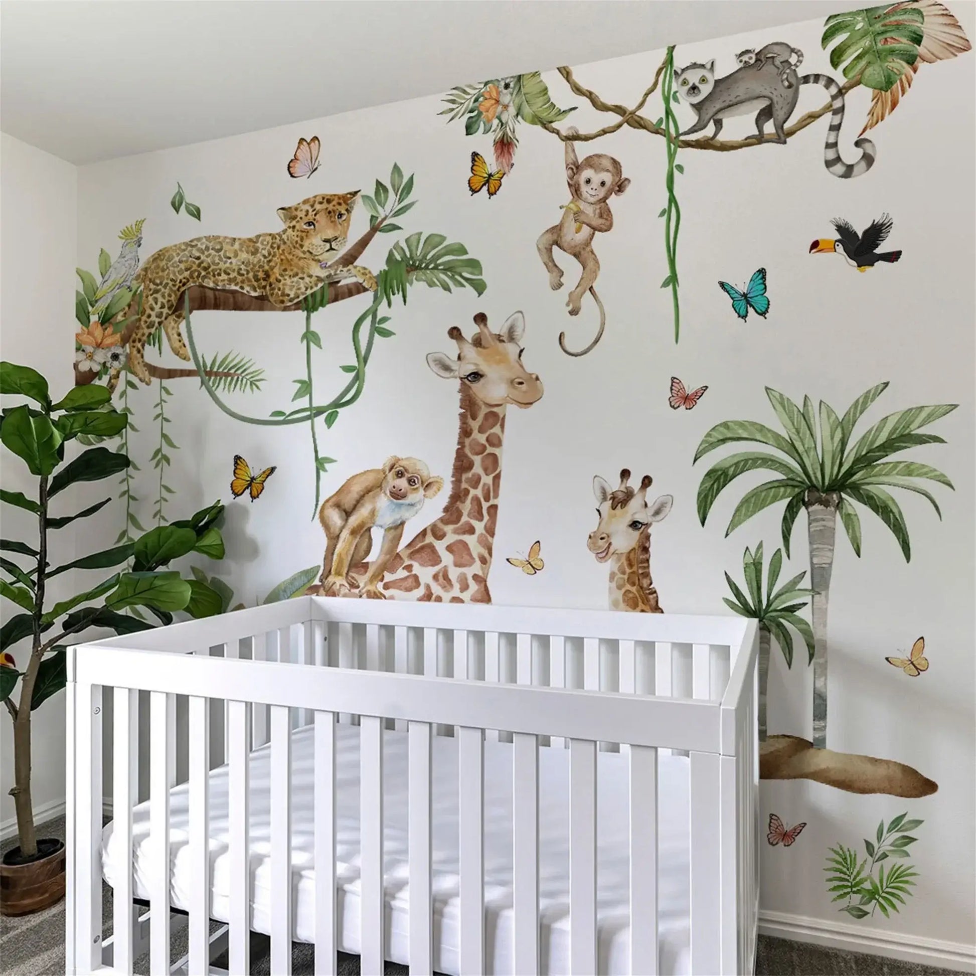 Woodland Animal Wall Decals brighten up a kids nursery with playful animals and nature scenes on the wall.