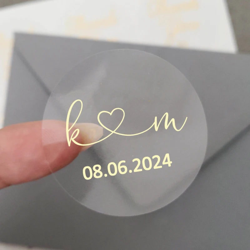 Custom Gold Foiled Stickers, Wedding, Birthday, Your Text, Thank You Labels, Baby Shower, Engagement, Invitation Seals.50 Pieces