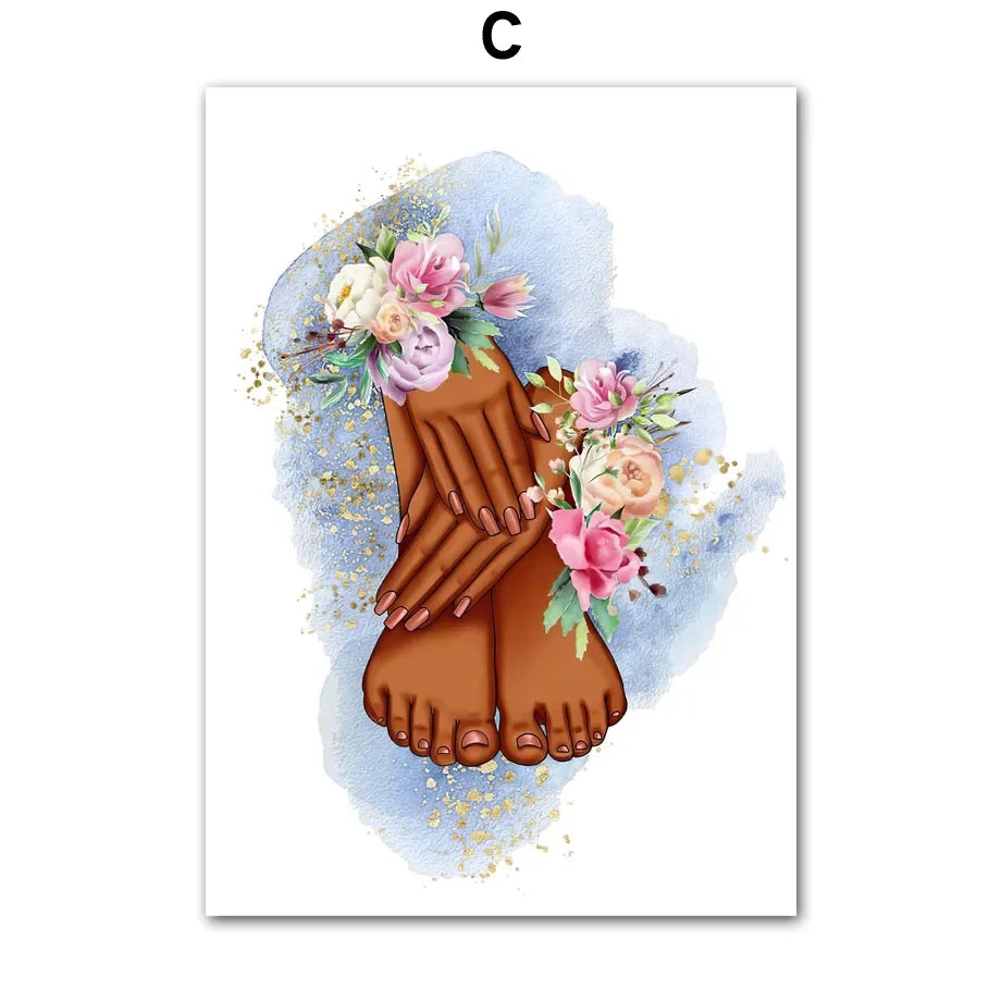 Nail Themed Printed Art Posters
