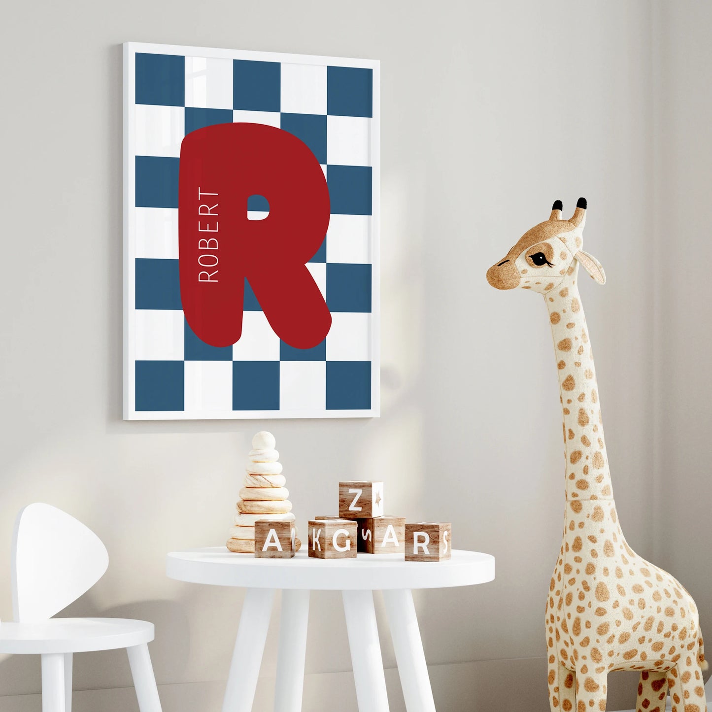 Personalized Custom Name Cartoon Child Stripe Wall Art Print Picture Canvas Poster Painting For Living Room Home Decor Gift
